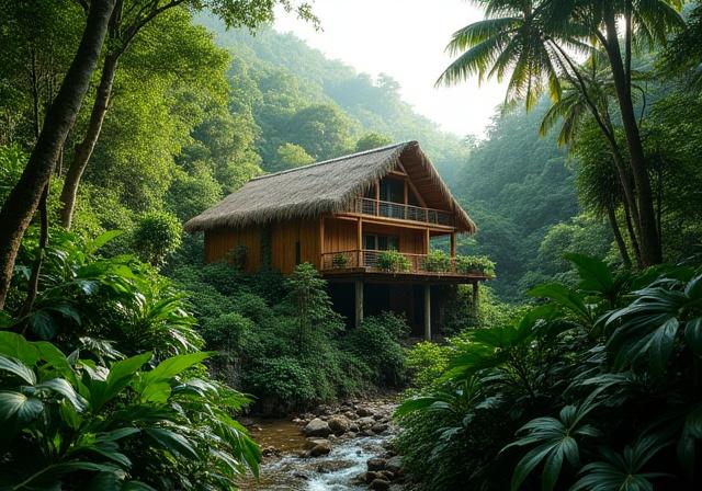 Eco-lodge sostenible en selva tropical