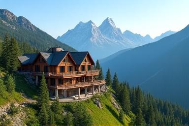 Lodge de montaña de lujo con vistas panorámicas